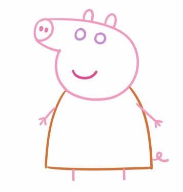 简笔画小猪佩奇 简笔画小猪佩奇涂色