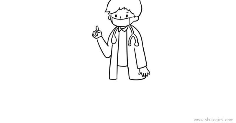 医生戴口罩儿童画怎么画 医生戴口罩简笔画顺序