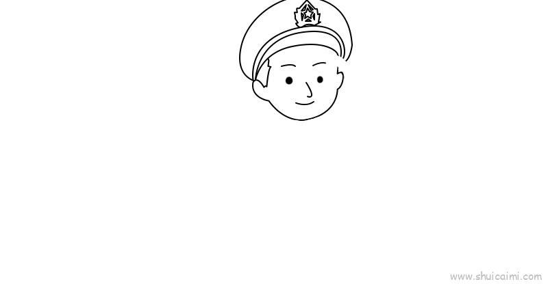 军人敬礼儿童画怎么画 军人敬礼简笔画顺序