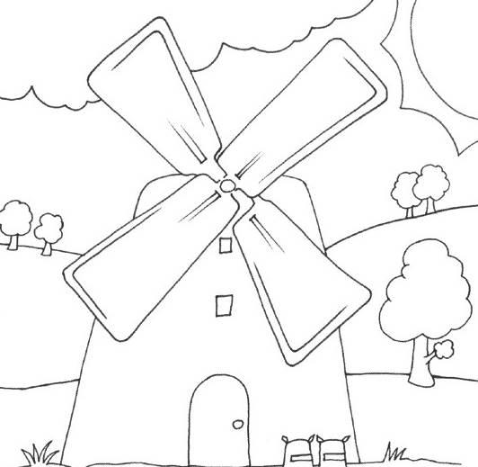 风车简笔画 风车简笔画带颜色
