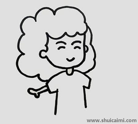 一家三口手拉手儿童简笔画