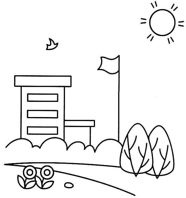 校园简笔画图片大全 校园简笔画图片大全大图