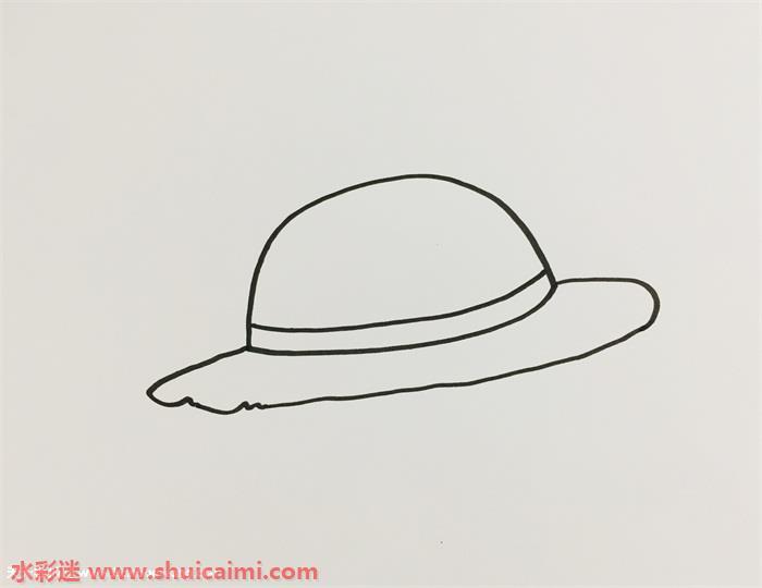 草帽简笔画怎么画漂亮彩色