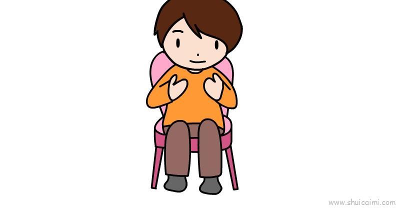 椅子上坐人儿童画怎么画 椅子上坐人简笔画图片大全