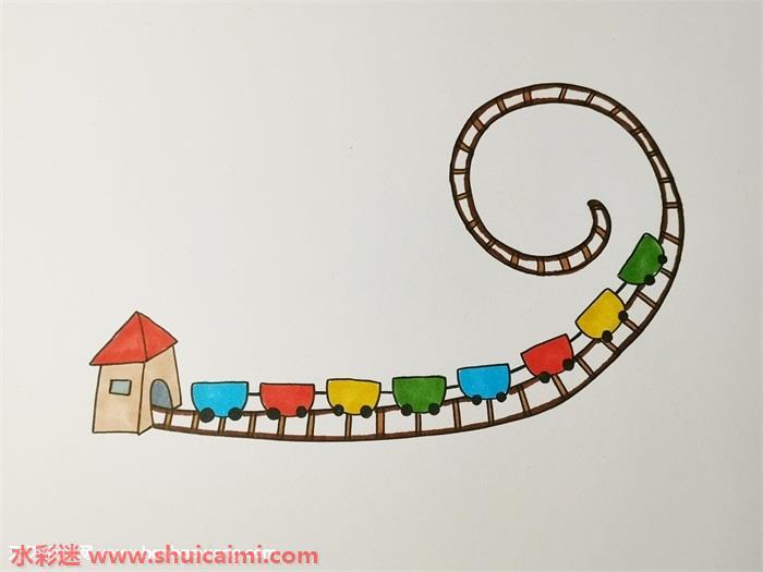 过山车怎么画 过山车简笔画简单又漂亮彩色