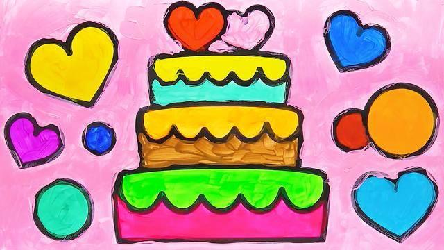 简笔画生日蛋糕 3-6岁儿童简笔画生日蛋糕