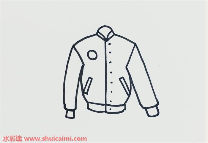 夹克衫简笔画怎么画图片彩色