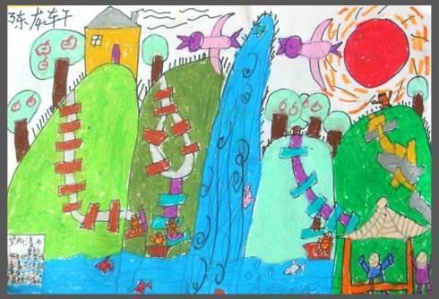 望庐山瀑布简笔画 望庐山瀑布简笔画图片