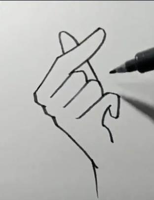 简笔画比心图片 可爱简笔画比心