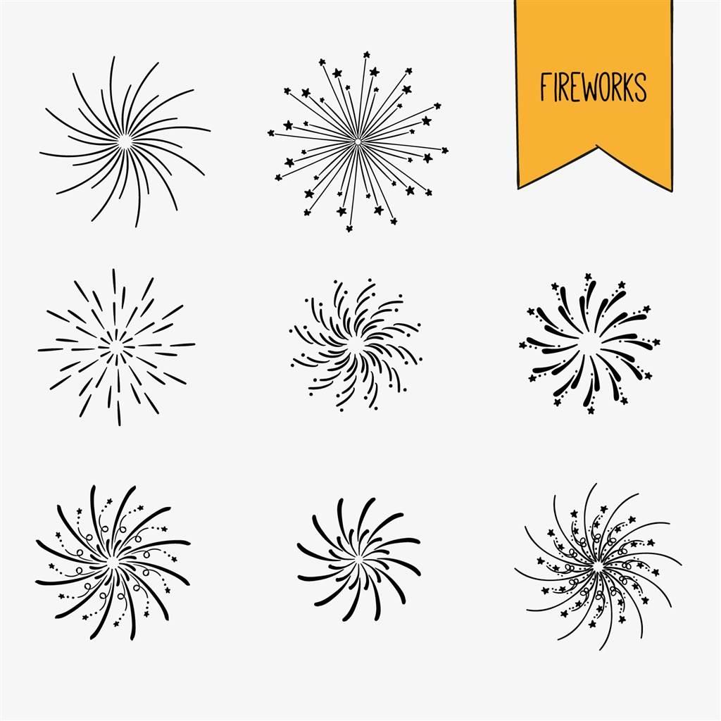 烟花简笔画图片大全 烟花简笔画图片大全可爱漂亮