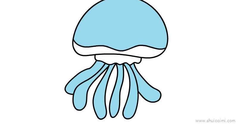 水母儿童画怎么画 水母简笔画步骤