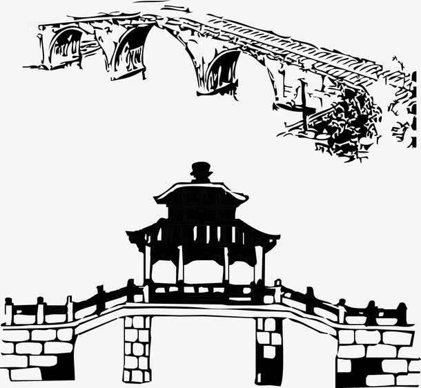 古桥简笔画图片大全 古桥简笔画图片大全彩色