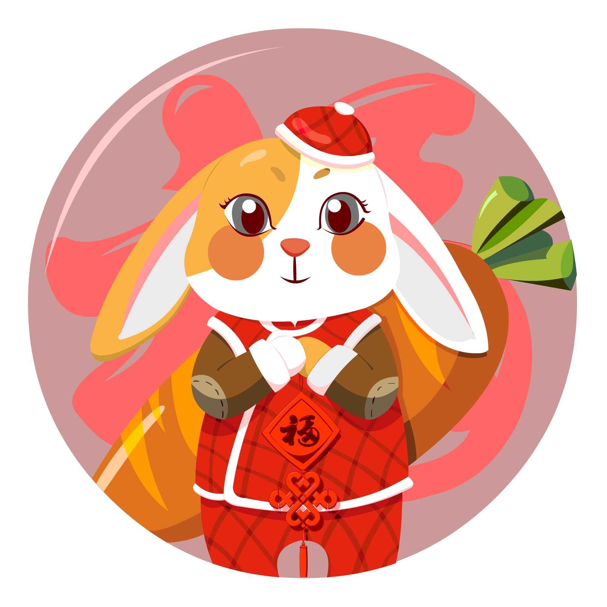 画一只过年的兔子怎么画 过年的小兔子怎么画