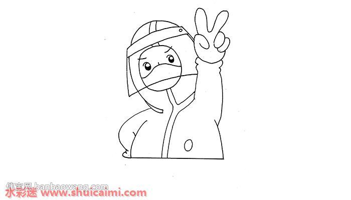 穿防护服怎么画 穿防护服简笔画漂亮卡通