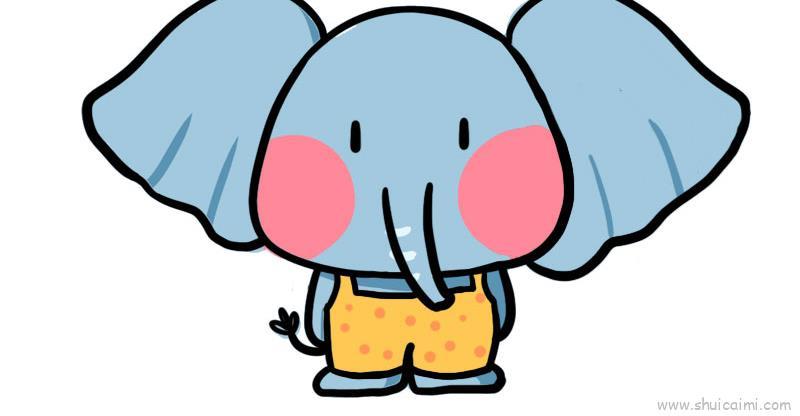 卡通可爱的大象儿童简笔画教学