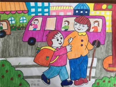 过马路简笔画图片大全 过马路简笔画图片大全彩色