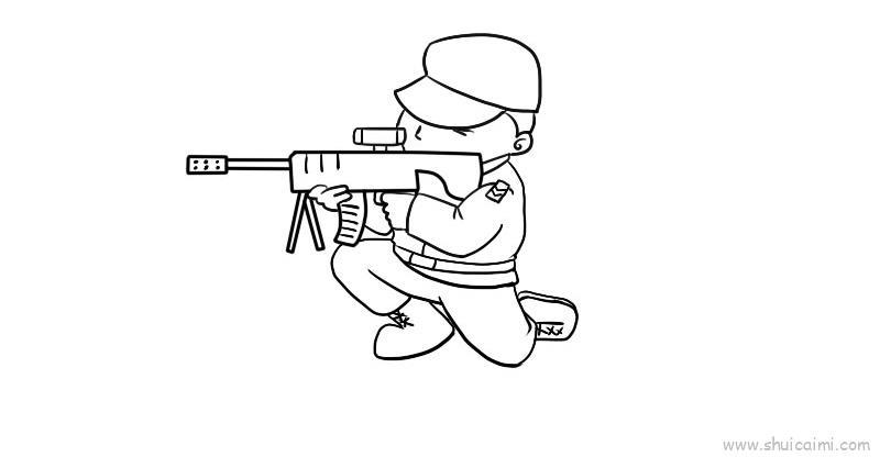 特警儿童画怎么画 特警简笔画图片