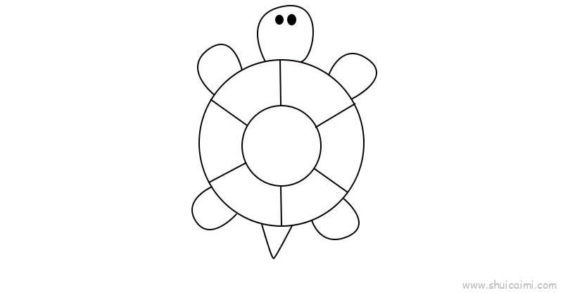海龟儿童画怎么画 海龟简笔画图片