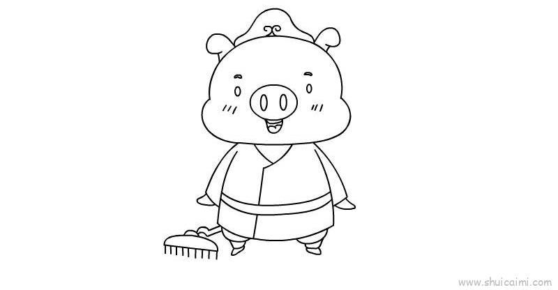猪八戒儿童画怎么画 猪八戒简笔画简单