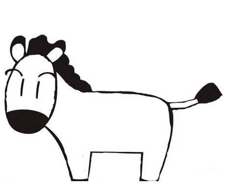 简笔画马 简笔画马的画法最简单