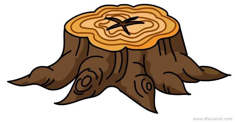 树桩儿童画怎么画 树桩简笔画好看