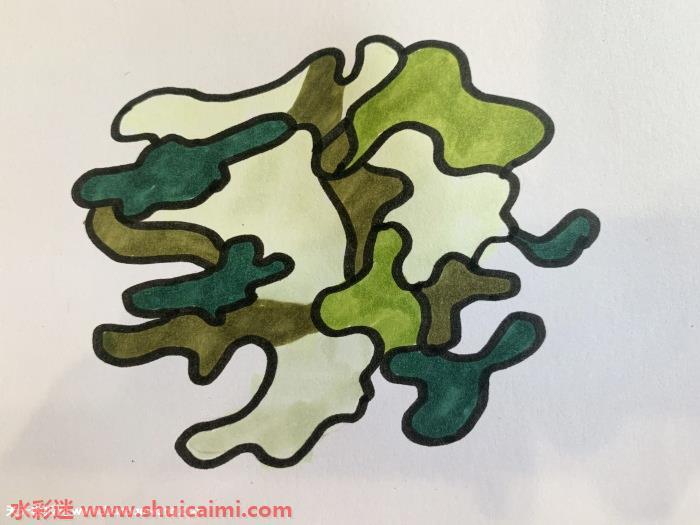 迷彩图案怎么画 迷彩图案简笔画漂亮卡通