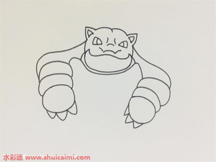 水箭龟怎么画 水箭龟简笔画步骤图