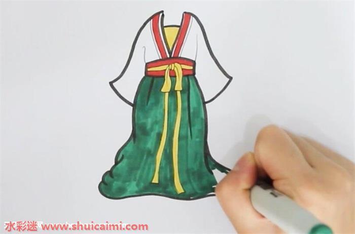 襦裙怎么画 襦裙简笔画简单易画彩色