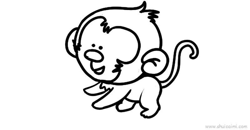 画一只猴子儿童画怎么画 画一只猴子简笔画图片大全