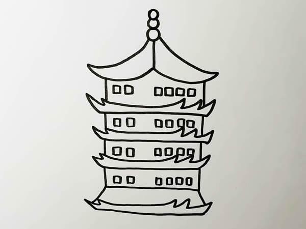 黄鹤楼简笔画 黄鹤楼简笔画小学生