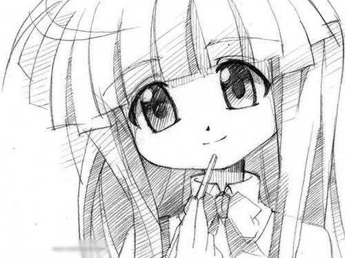 动漫简笔画 动漫简笔画男生帅气