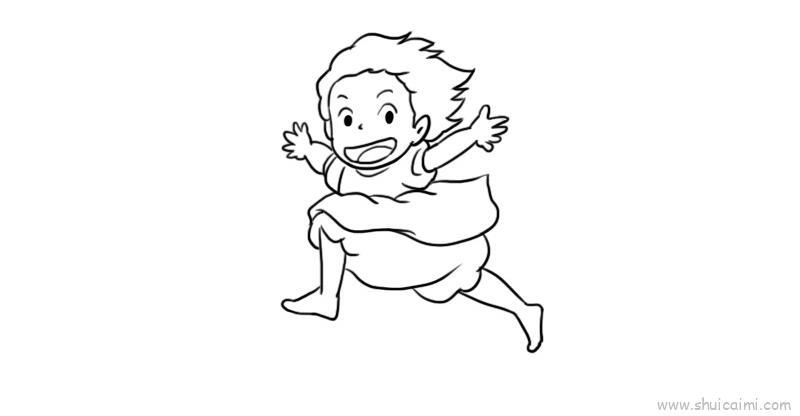 波妞儿童画怎么画 波妞简笔画顺序