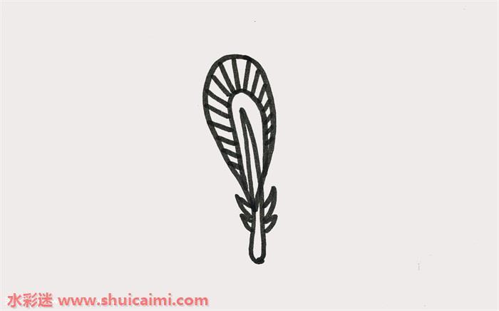 羽毛怎么画 羽毛简笔画图片带颜色