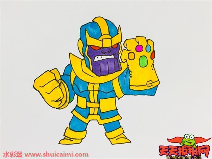 复仇联盟4灭霸怎么画 复仇联盟4灭霸简笔画图片大全带颜色