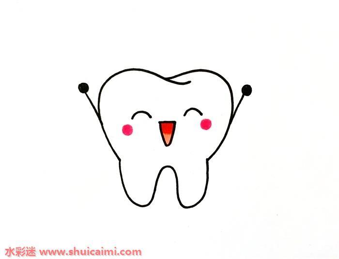 牙齿怎么画 儿童画牙齿简笔画简单易画彩色