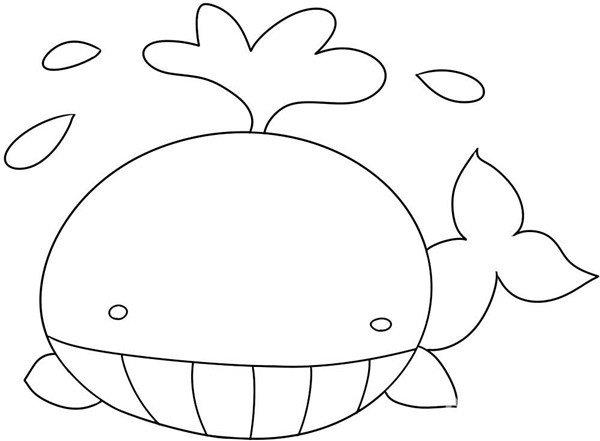 潜出水面的鲸鱼的简笔画怎么画 潜出水面的鲸鱼简笔画好看