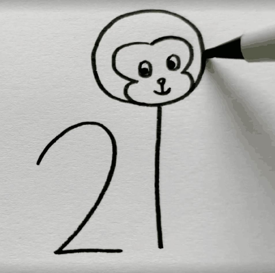 小猴子简笔画 小猴子简笔画幼儿园