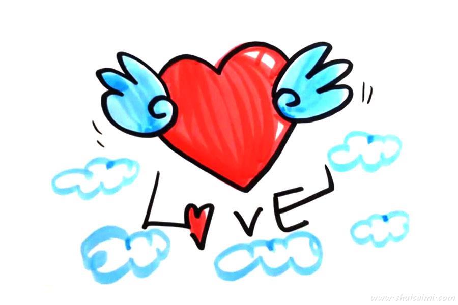 情人节爱心怎么画 情人节爱心简笔画图片带颜色