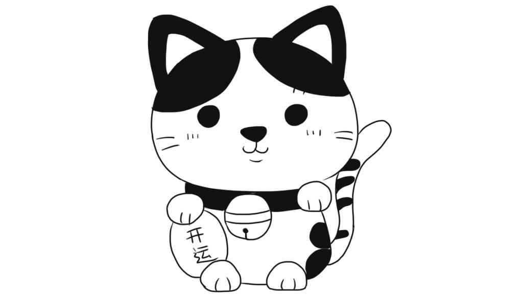 招财猫简笔画 招财猫简笔画图片大全可爱