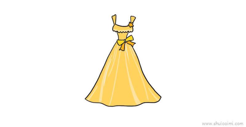 晚礼服儿童画怎么画 晚礼服简笔画图片
