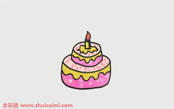 蛋糕怎么画 蛋糕简笔画彩色