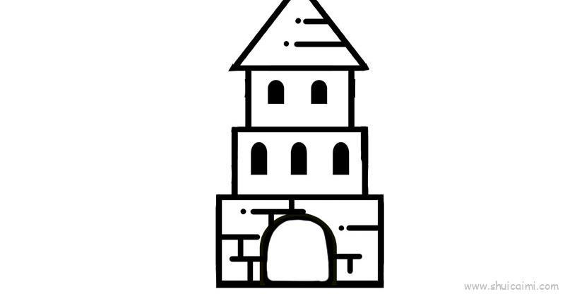 城堡儿童儿童画怎么画 城堡儿童简笔画步骤