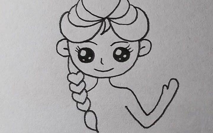 爱莎公主简笔画图片 爱莎公主简笔画图片简单漂亮