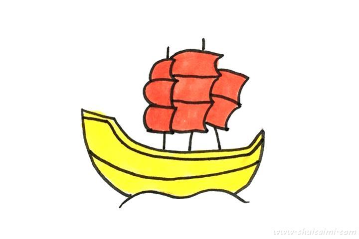 小帆船怎么画 小帆船简笔画漂亮卡通