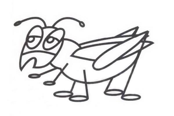 蟋蟀简笔画 蟋蟀简笔画图片带颜色