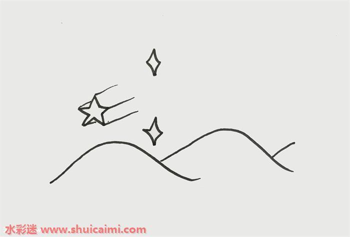 流星雨怎么画 流星雨简笔画简单易画彩色
