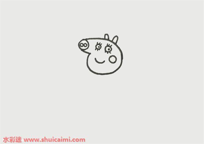 可爱猪妈妈怎么画简单又漂亮 小猪佩奇猪妈妈儿童简笔画步骤图
