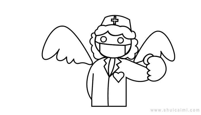 白衣天使简笔画怎么画 白衣天使简笔画步骤