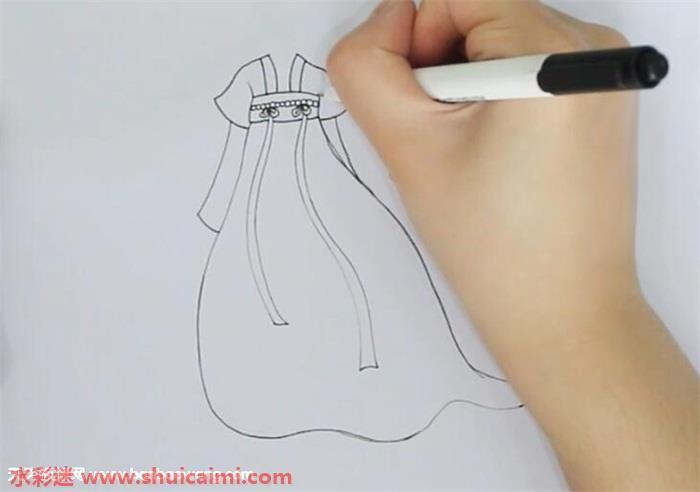 古代襦裙怎么画 古代襦裙简笔画图片带颜色