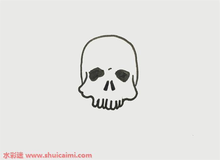 骷髅怎么画 骷髅简笔画简单好看带颜色